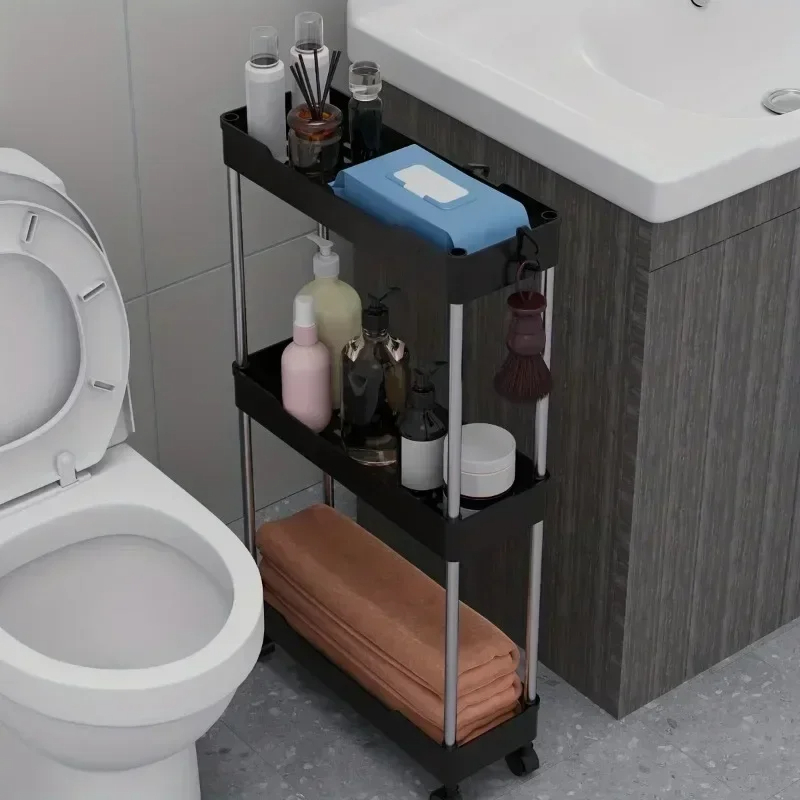 Narrow Type Multi Purpose Gap Storage Trolly Rack Multifunctional Movable Gap Storage Cart